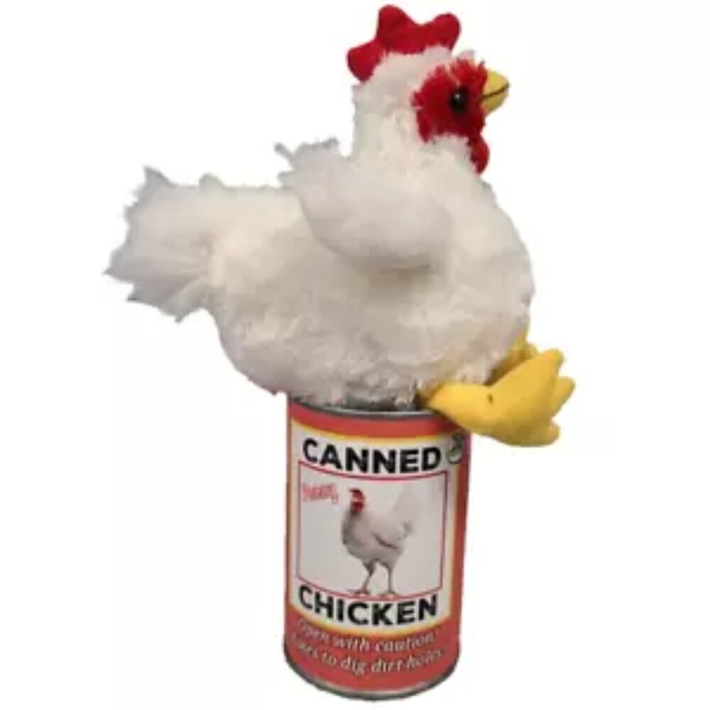 NEW Funny Novelty Gift Canned Chicken Farm Animal Plush Toy